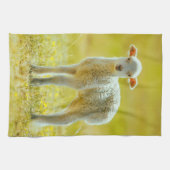 最も可愛い赤ん坊の動物 | Young Sheep キッチンタオル (横)