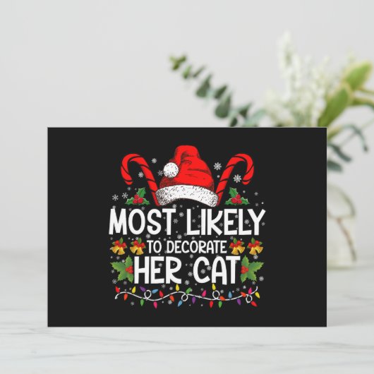 最も可能性がある彼女の猫ファミリーとお揃いの装飾 招待状 (スタンド正面)