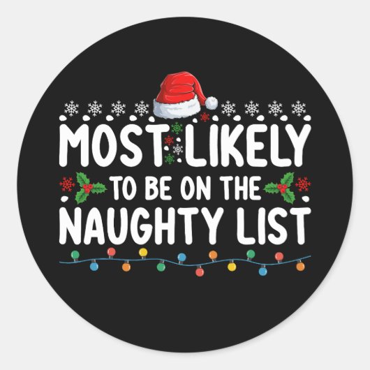 最も可能性が最も高いリストいけなクリスマスホー ラウンドシール (正面)