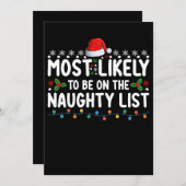 最も可能性が最も高いリストいけなクリスマスホー 招待状 (正面/裏面)