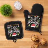 最も可能性が高いすべてのシェナニガンを開始するおもしろい 鍋つかみ&鍋敷きセット (トップダウン)