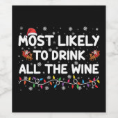 最も可能性が高いすべてのワイン家族のクリスマスを飲む ワインラベル (シングルラベル)