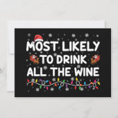 最も可能性が高いすべてのワイン家族のクリスマスを飲む 招待状 (正面)