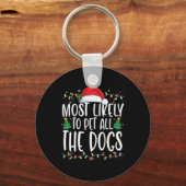 最も可能性が高いすべての犬のおもしろいクリスマスドッグ キーホルダー (正面)
