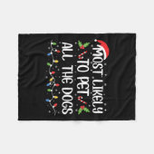 最も可能性が高いすべての犬のクリスマスファミリーM フリースブランケット (正面(横))