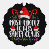 最も可能性が高いキスサンタクロースのクリスマスファミリー オーナメントカード (正面)