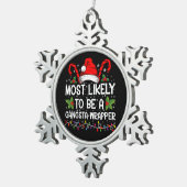 最も可能性が高いギャングラッパーファミリークリスマス スノーフレークピューターオーナメント (右)