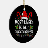 最も可能性が高いギャングラッパーファミリークリスマス セラミックオーナメント (右)