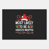 最も可能性が高いギャングラッパーファミリークリスマス ラッピングペーパーシート (正面)