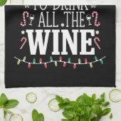 最も可能性が高いクリスマスすべてのワインの家族 キッチンタオル (折り畳み)