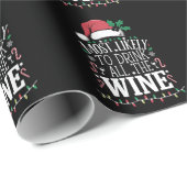 最も可能性が高いクリスマスすべてのワインの家族 ラッピングペーパー (ロールコーナー)