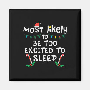 最も可能性が高いクリスマスクリスマス家族の睡眠に興奮 マグネット