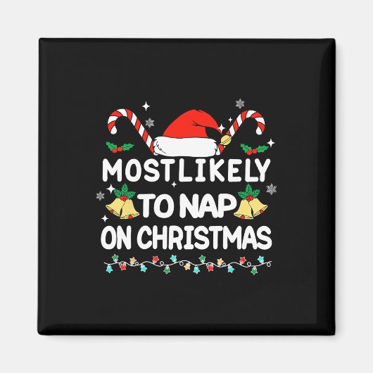 最も可能性が高いクリスマスマッチファミリーパジャマF マグネット (正面)