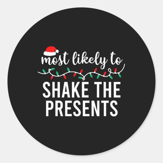 最も可能性が高いクリスマスマッチファミリーパジャマF ラウンドシール (正面)