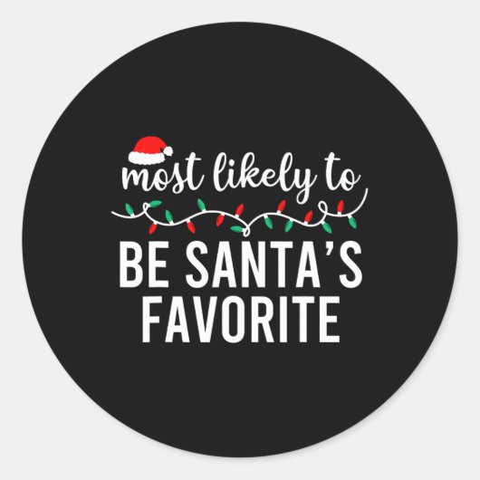 最も可能性が高いクリスマスマッチファミリーパジャマF ラウンドシール (正面)