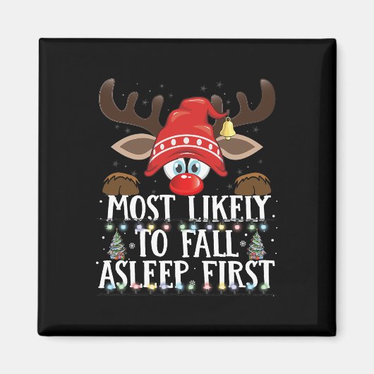 最も可能性が高いクリスマスマッチング秋最初の眠り マグネット (正面)