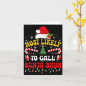 最も可能性が高いサンタブラのクリスマスのマッチングおもしろいを呼ぶ カード (黄色い花)