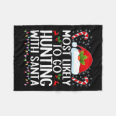 最も可能性が高いサンタ狩りクリスマと狩り フリースブランケット (正面(横))