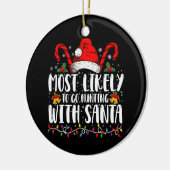 最も可能性が高いサンタ狩り狩りクリスマス セラミックオーナメント (左)