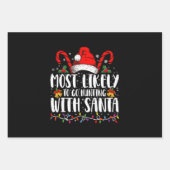 最も可能性が高いサンタ狩り狩りクリスマス ラッピングペーパーシート (正面)