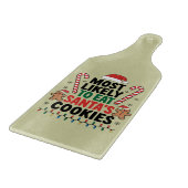 最も可能性が高いサンタ食べスクッキー家族のクリスマス カッティングボード (角)