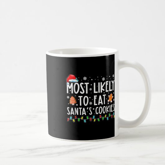 最も可能性が高いサンタ食べスクッキー家族のクリスマス コーヒーマグカップ (右)