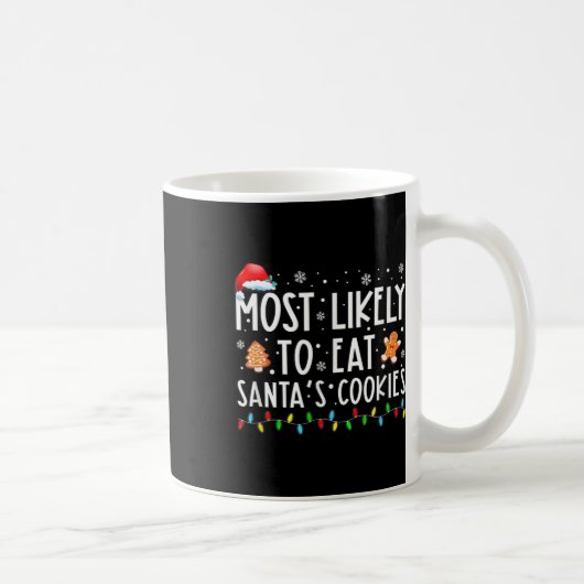最も可能性が高いサンタ食べスクッキー家族のクリスマス コーヒーマグカップ (右)
