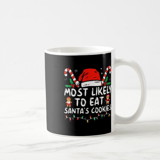 最も可能性が高いサンタ食べスクッキー家族のクリスマス コーヒーマグカップ (右)