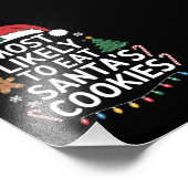 最も可能性が高いサンタ食べスクッキー家族のクリスマス フォトプリント            (角)