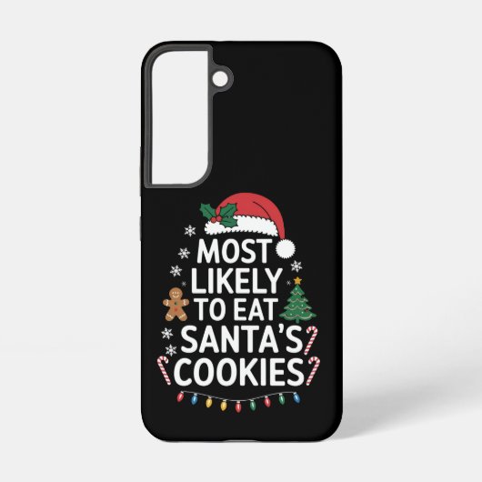 最も可能性が高いサンタ食べスクッキー家族のクリスマス SAMSUNG GALAXYケース (裏面)