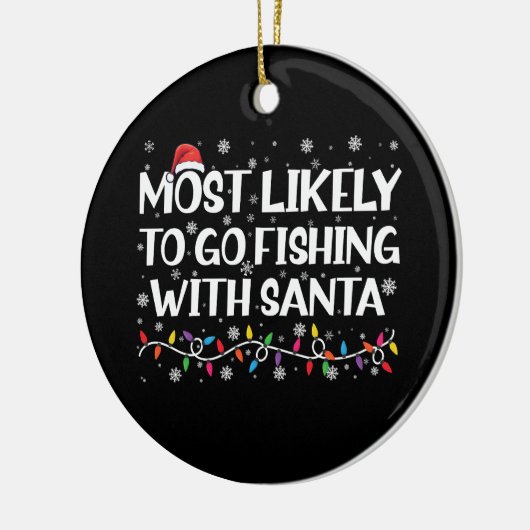 最も可能性が高いサンタ魚釣りとクリスマス魚釣り セラミックオーナメント (左)