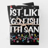 最も可能性が高いサンタ魚釣りとクリスマス魚釣り ラッピングペーパーシート (インサイチュ)