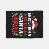 最も可能性が高いサンタ・ブラのクリスマスファミリーMa フリースブランケット (正面(横))