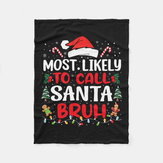 最も可能性が高いサンタ・ブラのクリスマスファミリーMa フリースブランケット (正面)