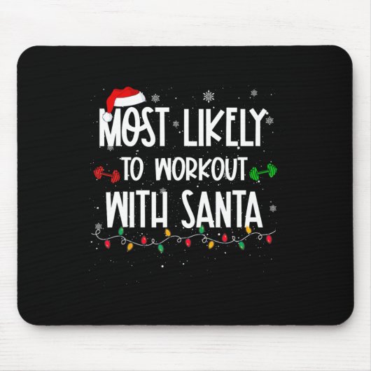 最も可能性が高いトレーニングとおもしろいクリスマスfi マウスパッド (正面)