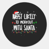 最も可能性が高いトレーニングとおもしろいクリスマスfi ラウンドシール (正面)