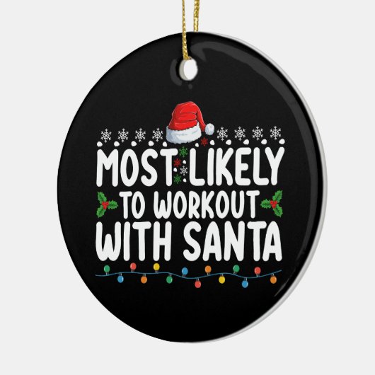 最も可能性が高いトレーニングとサンタジムクリスマスホー セラミックオーナメント (左)