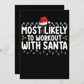 最も可能性が高いトレーニングとサンタジムクリスマスホー 招待状 (正面/裏面)