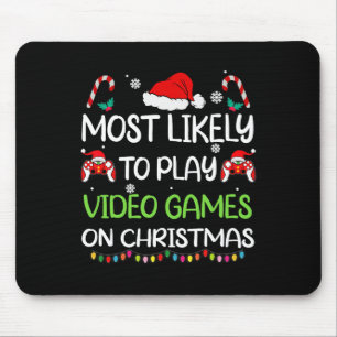 最も可能性が高いビデオゲームのクリスマスファミリーゲーマー マウスパッド