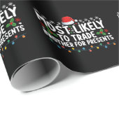 最も可能性が高いプレゼントChristmaのために兄弟を交換 ラッピングペーパー (ロールコーナー)