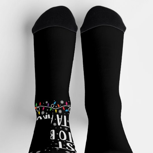 最も可能性が高いボスサンタのまわりにクおもしろいクリスマス ソックス (上部)