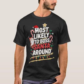 最も可能性が高いボスサンタフのまわりにァイ霜の降りたズおもしろい Tシャツ