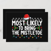 最も可能性が高いミスタントクリスマスファミリーをもたらす 招待状 (正面/裏面)