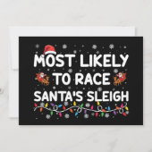 最も可能性が高いレースSantasスリー家族のクリスマス 招待状 (正面)