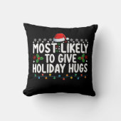 最も可能性が高い与えホリデーハグクリスマス家族 クッション (正面)