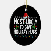 最も可能性が高い与えホリデーハグクリスマス家族 セラミックオーナメント (右)