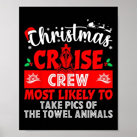 最も可能性が高い写真のタオル動物のクリスマス ポスター (正面)
