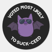 最も可能性が高い吸こうもりプン・ダークBG投票 ラウンドシール (正面)