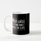 最も可能性が高い小妖精や小人のクリスマスダンで踊る コーヒーマグカップ (左)