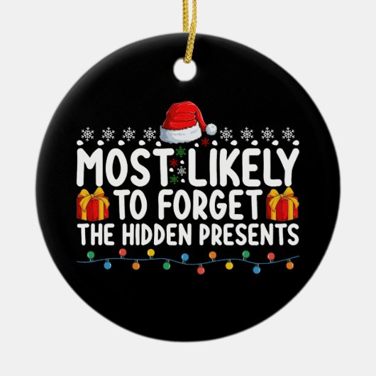最も可能性が高い忘れ隠しプレゼントクリスマ セラミックオーナメント (正面)